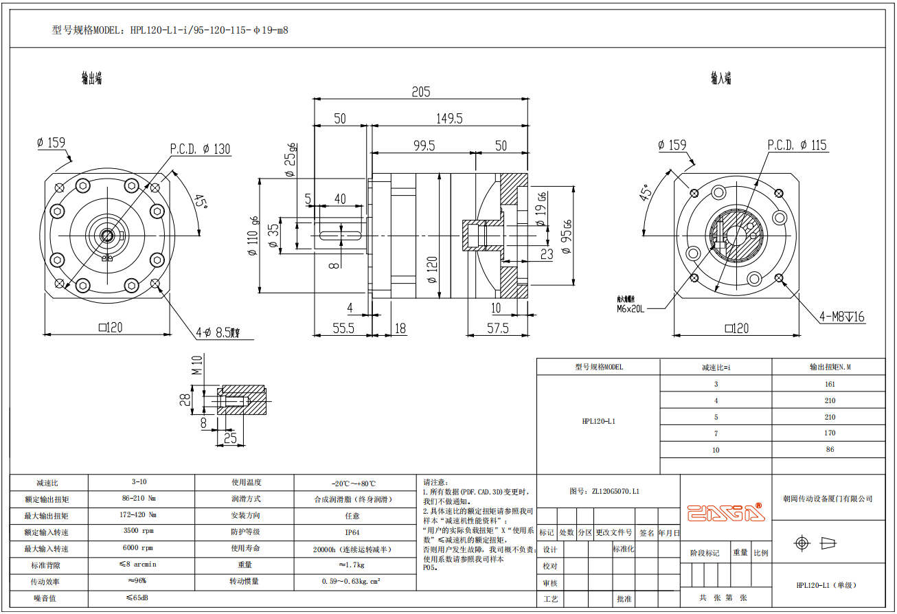 HPL120行星減速機